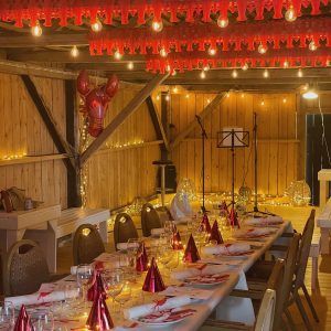 Crayfish party in barn Crayfish party in barn